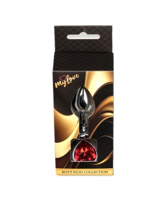 MyLove Toys - Jewellery Silver  Heart PLUG- Red