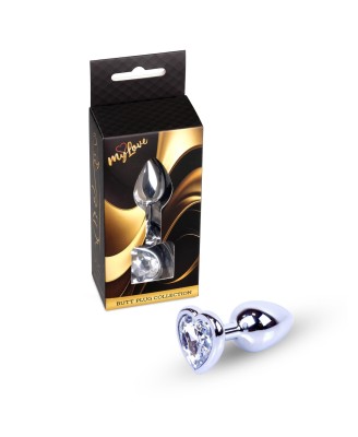 MyLove Toys - Jewellery Silver  Heart PLUG- Clear