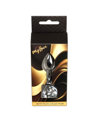 MyLove Toys - Jewellery Silver  Heart PLUG- Clear