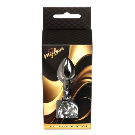 MyLove Toys - Jewellery Silver  Heart PLUG- Clear