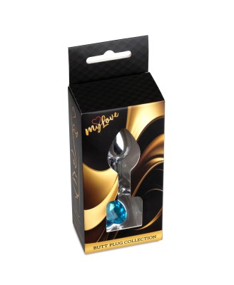MyLove Toys - Jewellery Silver  Heart PLUG- Light Blue