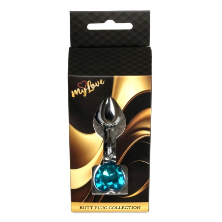 MyLove Toys - Jewellery Silver  Heart PLUG- Light Blue