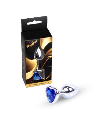 MyLove Toys - Jewellery Silver  Heart PLUG- Dark Blue