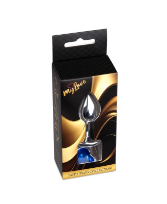 MyLove Toys - Jewellery Silver  Heart PLUG- Dark Blue