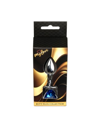 MyLove Toys - Jewellery Silver  Heart PLUG- Dark Blue