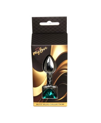 MyLove Toys - Jewellery Silver  Heart PLUG- Green