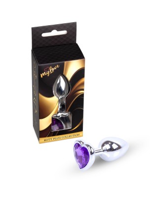 MyLove Toys - Jewellery Silver  Heart PLUG- Purple