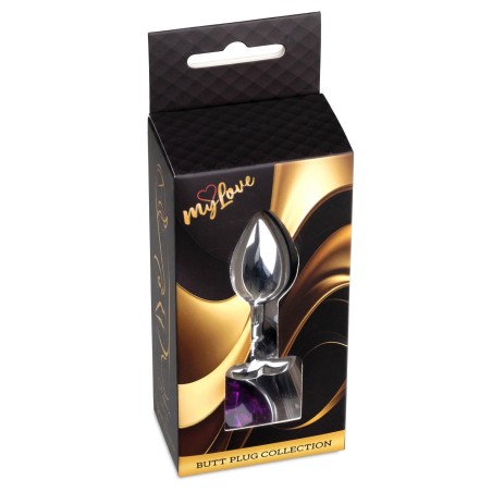 MyLove Toys - Jewellery Silver  Heart PLUG- Purple