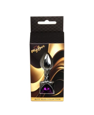 MyLove Toys - Jewellery Silver  Heart PLUG- Purple