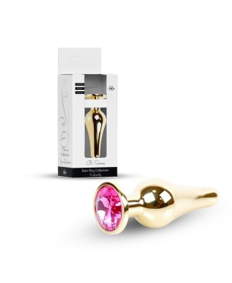 Plug-Jewellery Gold BUTT PLUG- Pink
