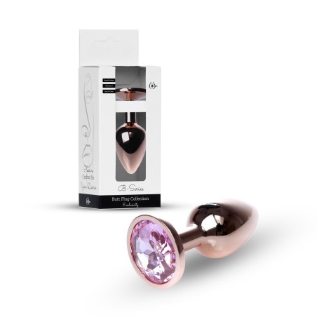 Korek Analny Rose Gold z Kryształkiem - Różowym