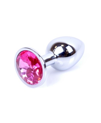 MyLove Toys - Srebrny Korek Analny z Kryształkiem - Różowy