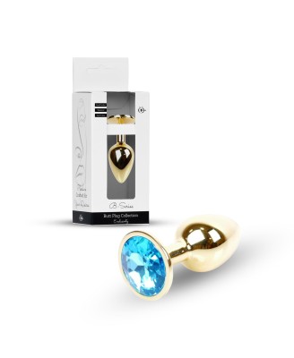 Plug-Jewellery Gold PLUG- Light Blue