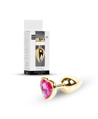 Plug-Jewellery Gold  Heart PLUG- Pink