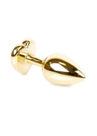 Plug-Jewellery Gold  Heart PLUG- Clear