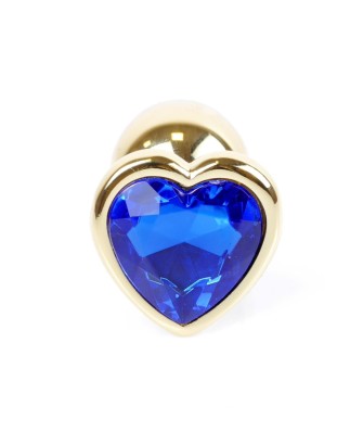Plug-Jewellery Gold  Heart PLUG- Dark Blue