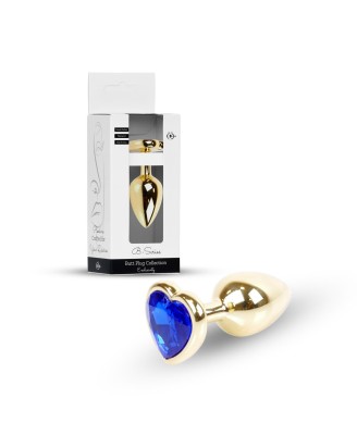 Plug-Jewellery Gold  Heart PLUG- Dark Blue
