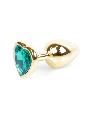 Plug-Jewellery Gold  Heart PLUG- Green
