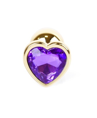 Plug-Jewellery Gold  Heart PLUG- Purple