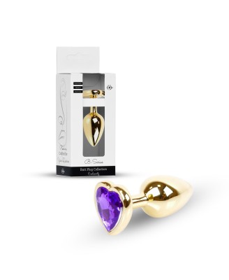 Plug-Jewellery Gold  Heart PLUG- Purple
