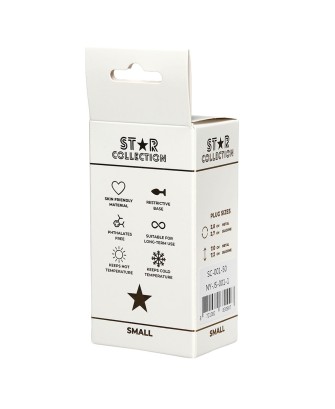 Star Collection - Srebrny Korek Analny z Kryształkiem - Różowy - S