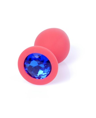 Plug-Jewellery Red Silicon PLUG Medium- Blue Diamond