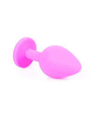 Plug-Jewellery Pink Silicon PLUG Medium- Light Blue Diamond