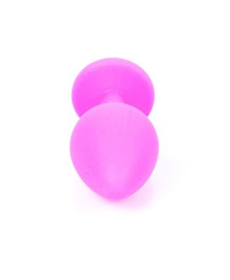 Plug-Jewellery Pink Silicon PLUG Medium- Light Blue Diamond