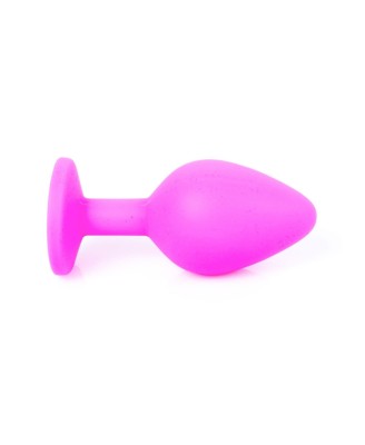 Plug-Jewellery Pink Silicon PLUG Medium- Light Blue Diamond