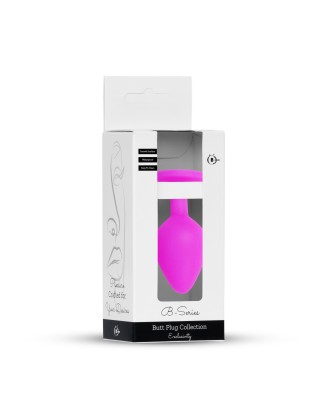 Plug-Jewellery Pink Silicon PLUG Medium- Light Blue Diamond