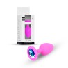Plug-Jewellery Pink Silicon PLUG Medium- Light Blue Diamond