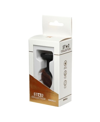 Star Collection - Black Silicone Anal Plug S - Clear Stone