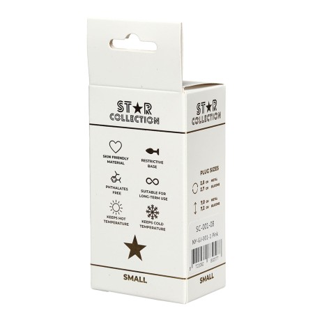 Star Collection - Różowy Silikonowy Korek Analny z Kryształkiem - Niebieski - S