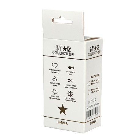 Star Collection - Fioletowy Silikonowy Korek Analny z Kryształkiem - Bezbarwny - S