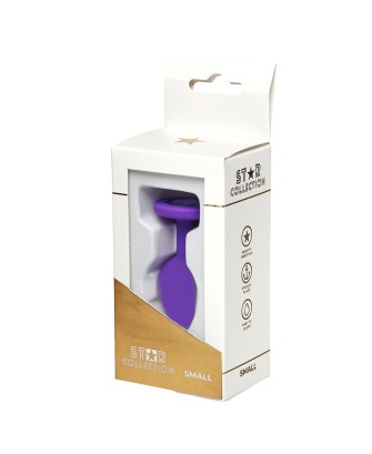 Star Collection - Purple Silicone Anal Plug S - Purple Stone
