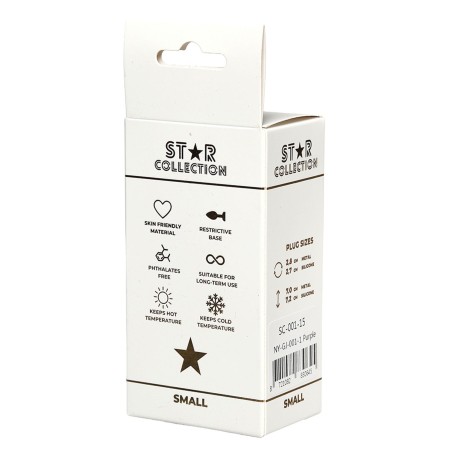 Star Collection - Fioletowy Silikonowy Korek Analny z Kryształkiem - J.Róż - S