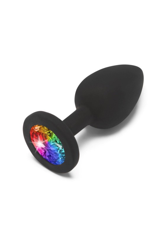 Rainbow Booty Jewel - Czarny Korek Analny z Kryształkiem