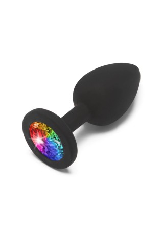 Rainbow Booty Jewel - Czarny Korek Analny z Kryształkiem