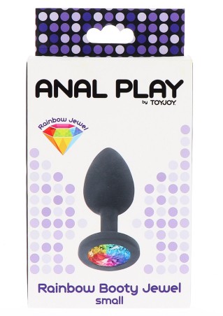 Rainbow Booty Jewel - Czarny Korek Analny z Kryształkiem