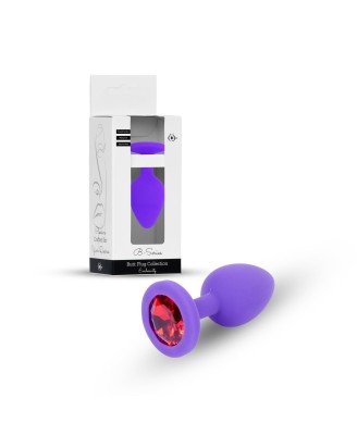 Plug-Jewellery Purple Silicon PLUG Medium- Red Diamond