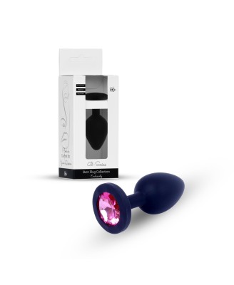 Plug-Jewellery Black Silicon PLUG Medium- Pink Diamond