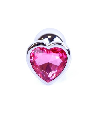 Plug-Jewellery Silver  Heart PLUG- Pink