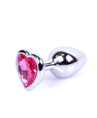 Plug-Jewellery Silver  Heart PLUG- Pink