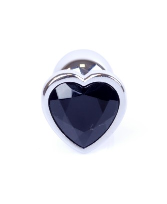Plug-Jewellery Silver  Heart PLUG- Black