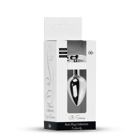 Plug-Jewellery Silver  Heart PLUG- Black