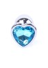 Plug-Jewellery Silver  Heart PLUG- Light Blue