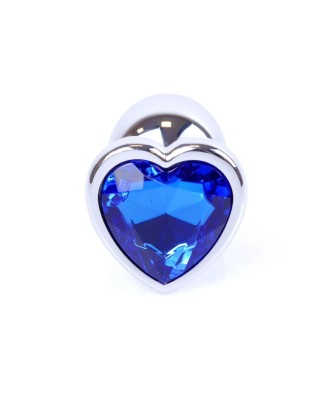 Plug-Jewellery Silver  Heart PLUG- Dark Blue