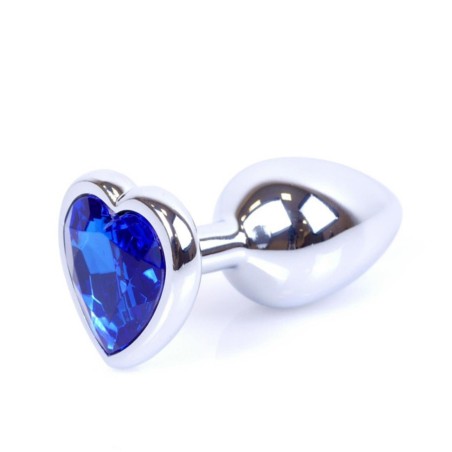 Plug-Jewellery Silver  Heart PLUG- Dark Blue