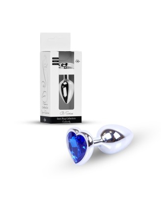 Plug-Jewellery Silver  Heart PLUG- Dark Blue