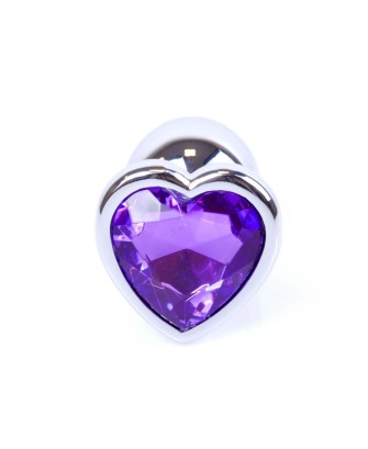Plug-Jewellery Silver  Heart PLUG- Purple